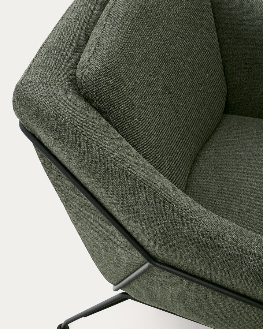 Brida Sessel in Grün und Stahlbeine mit schwarzem Finish - ZEN ZONE Furniture