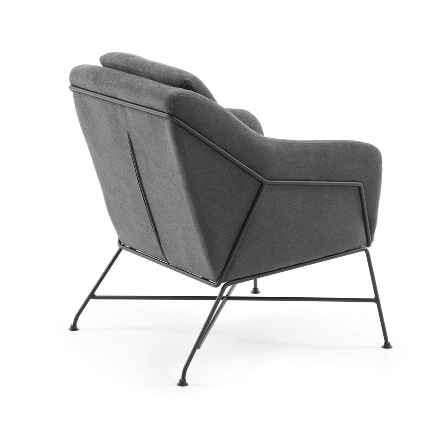 Brida Sessel dunkelgrau mit Stahlbeinen mit schwarzem Finish - ZEN ZONE Furniture