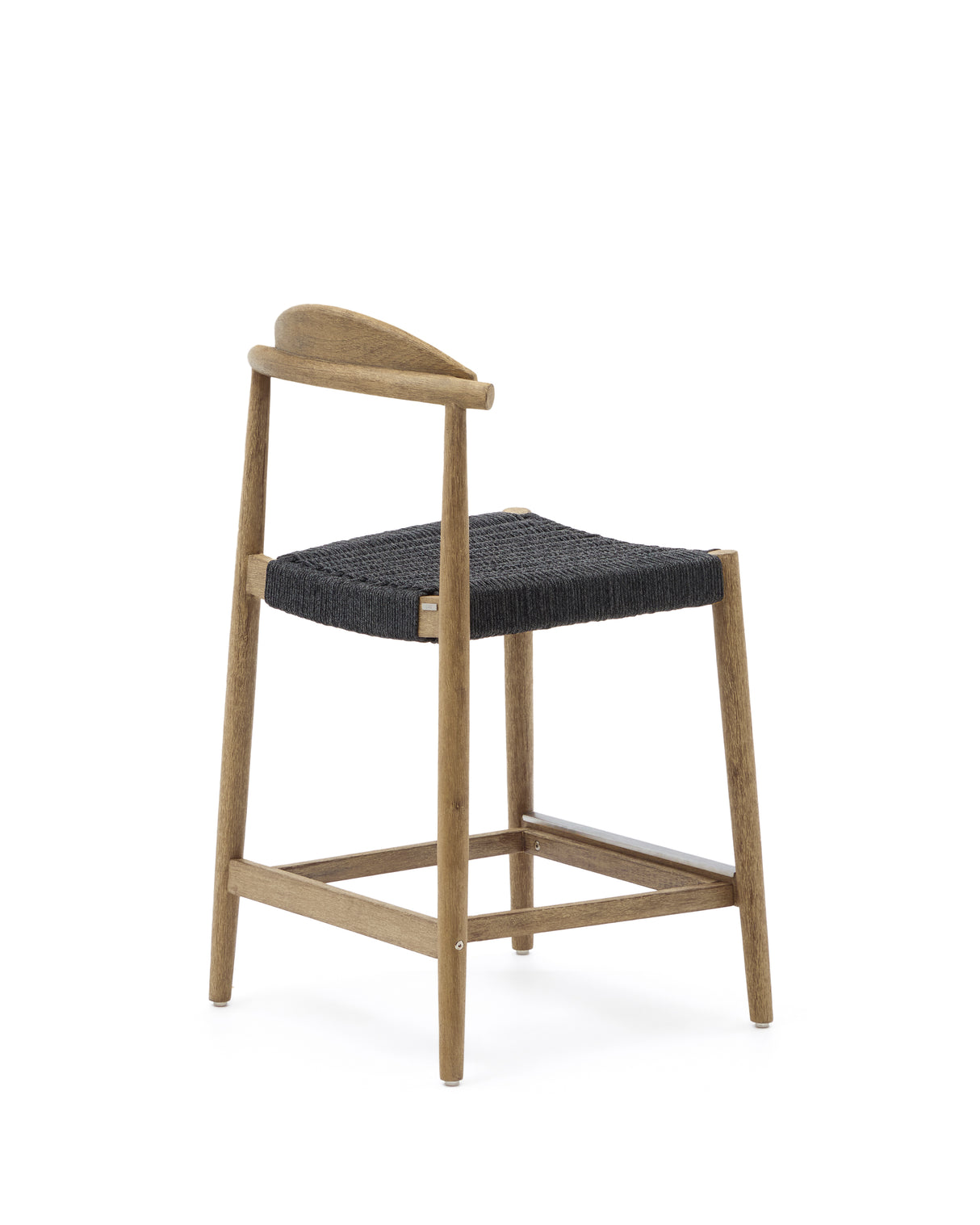 Nina Hocker massives Akazienholz naturfarbenes Finish und Seil schwarz Höhe 62 cm FSC 100% - ZEN ZONE Furniture