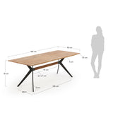Amethyst Tisch aus Eichenfurnier mit Antikfinish und Stahlbeinen in Schwarz 160 x 90 cm - ZEN ZONE Furniture