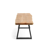 Alaia Bank aus massivem Akazienholz und schwarzen Stahlbeinen 140 cm - ZEN ZONE Furniture
