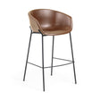 Yvette Barhocker Kunstleder braun und schwarzen Stahlbeinen  Höhe 75 cm - ZEN ZONE Furniture