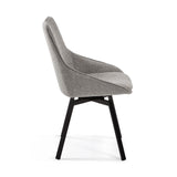 Jenna Drehstuhl hellgrau und Stahlbeine mit schwarzem Finish FSC 100% - ZEN ZONE Furniture