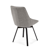 Jenna Drehstuhl hellgrau und Stahlbeine mit schwarzem Finish FSC 100% - ZEN ZONE Furniture