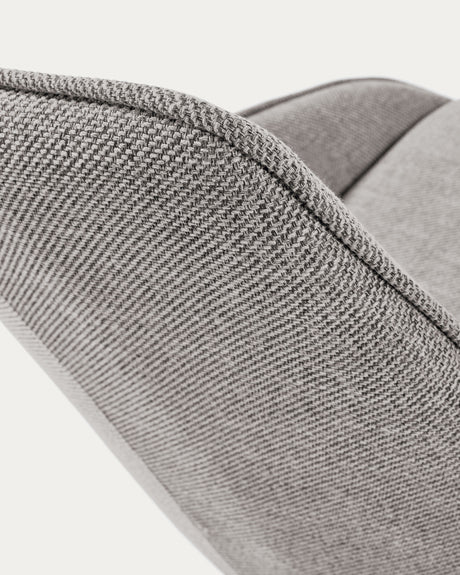 Jenna Drehstuhl hellgrau und Stahlbeine mit schwarzem Finish FSC 100% - ZEN ZONE Furniture