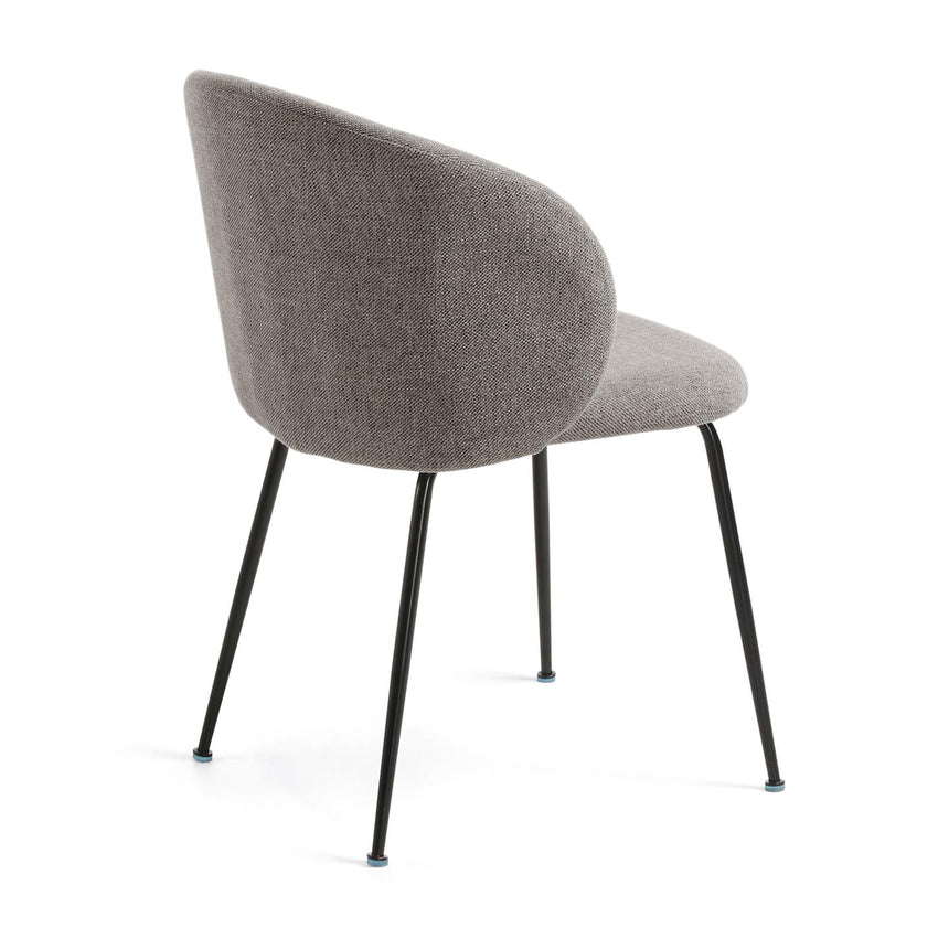 Minna Stuhl hellgrau und Stahlbeinen mit schwarzem Finish - ZEN ZONE Furniture