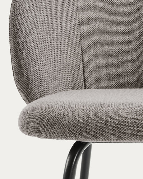 Minna Stuhl hellgrau und Stahlbeinen mit schwarzem Finish - ZEN ZONE Furniture