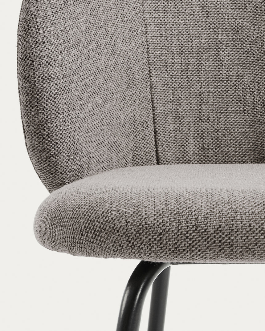 Minna Stuhl hellgrau und Stahlbeinen mit schwarzem Finish - ZEN ZONE Furniture