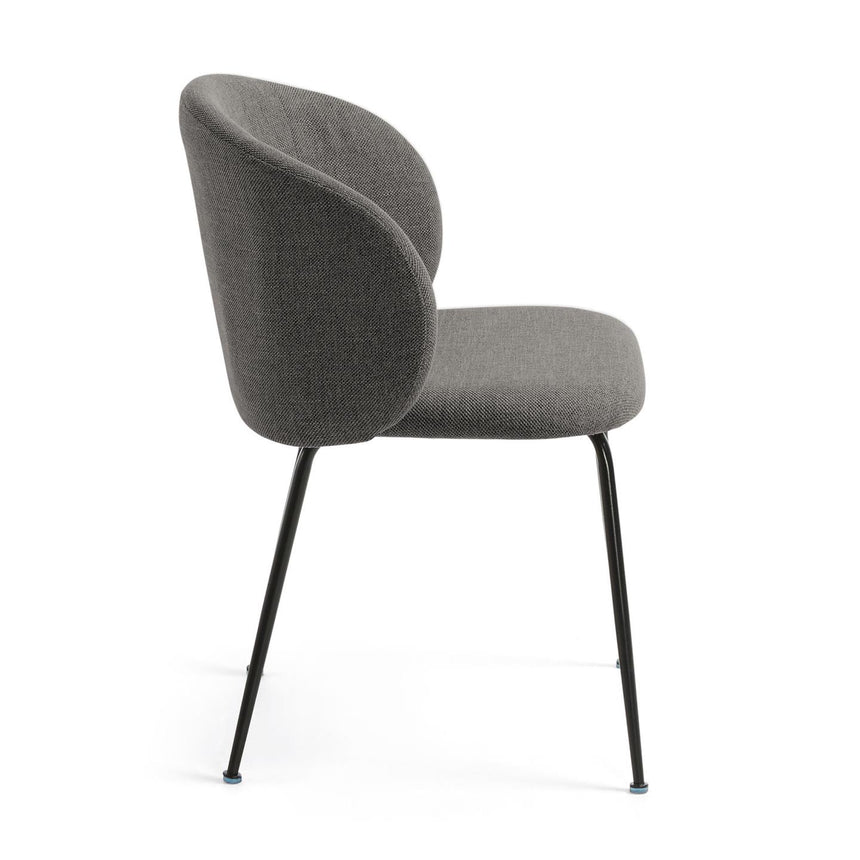 Minna Stuhl dunkelgrau und Stahlbeinen mit schwarzem Finish - ZEN ZONE Furniture
