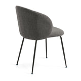 Minna Stuhl dunkelgrau und Stahlbeinen mit schwarzem Finish - ZEN ZONE Furniture