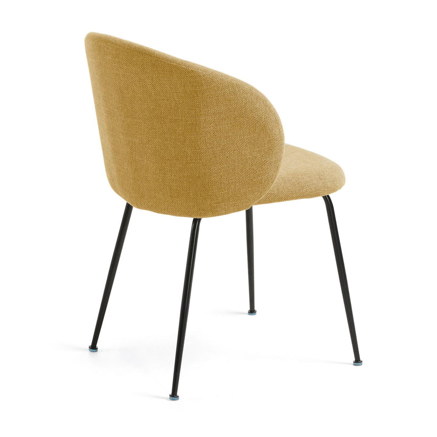 Minna Stuhl senfgelb und Stahlbeine mit schwarzem Finish - ZEN ZONE Furniture