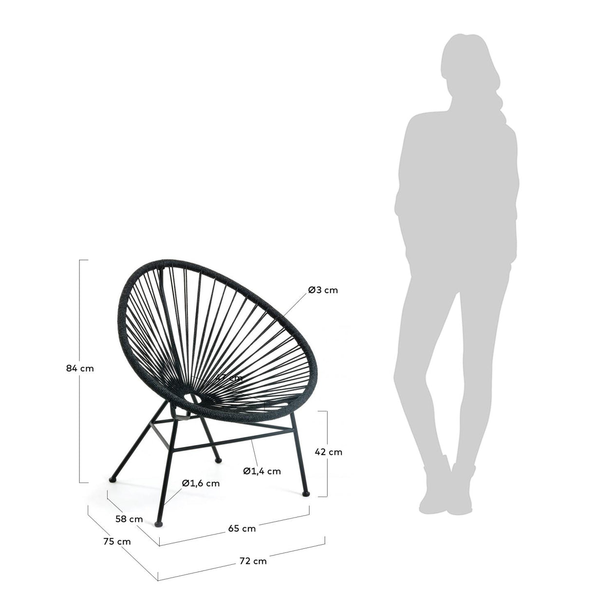 Samantha Sessel schwarz - ZEN ZONE Furniture