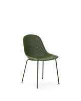 Outdoor-Stuhl Quinby mit grünen Stahlbeinen - ZEN ZONE Furniture