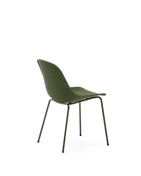 Outdoor-Stuhl Quinby mit grünen Stahlbeinen - ZEN ZONE Furniture