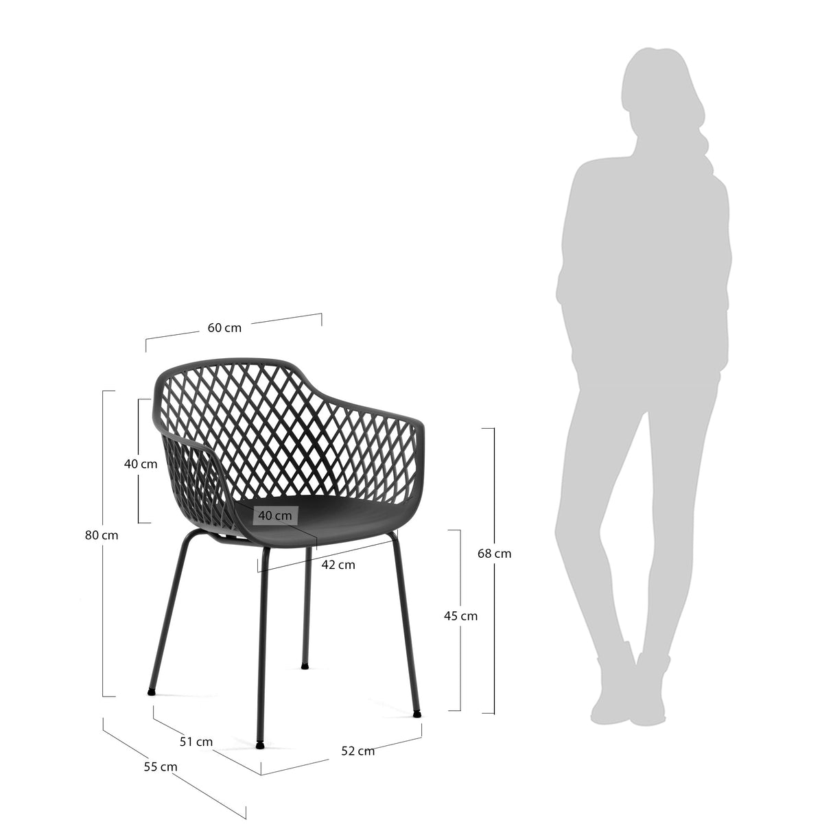 Quinn Outdoor Stuhl grau - ZEN ZONE Furniture