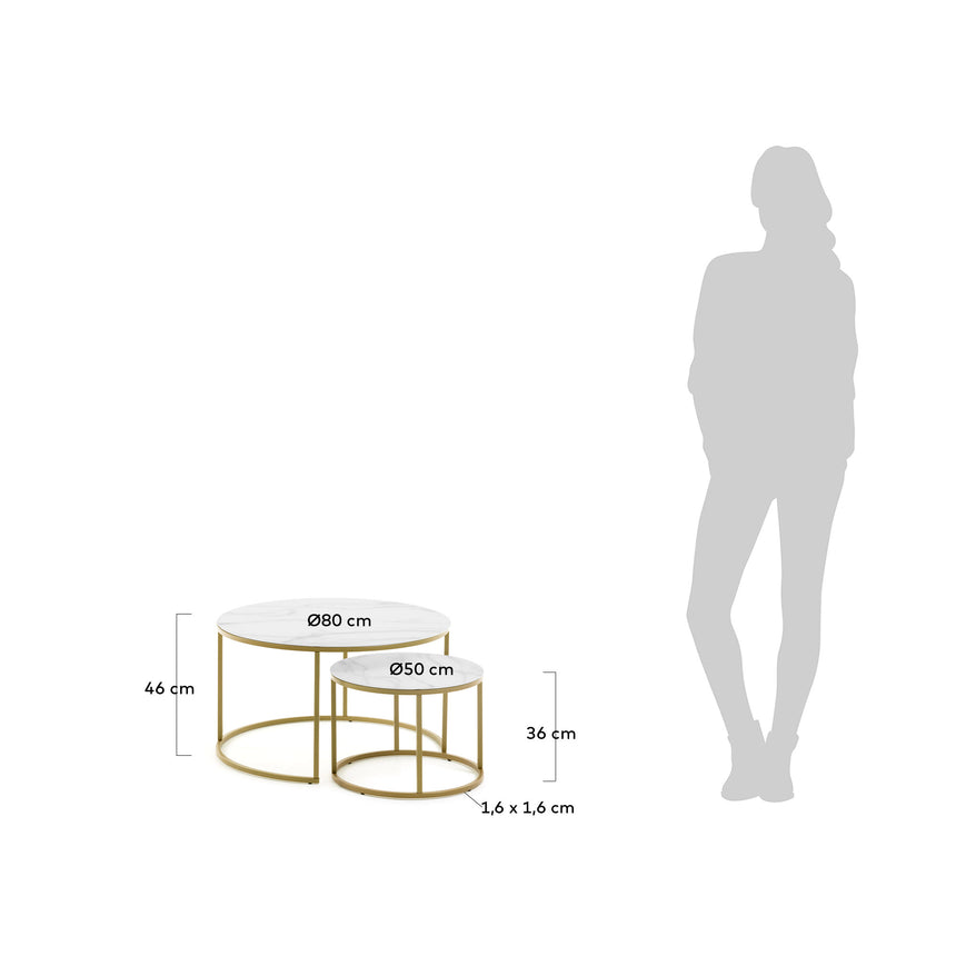 Leonor Set 2 Beistelltisch Ø 80 cm / Ø 50 cm - ZEN ZONE Furniture