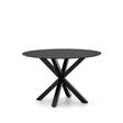 Argo runder Tisch aus schwarzem Glas mit schwarzen Stahlbeinen Ø 120 cm - ZEN ZONE Furniture