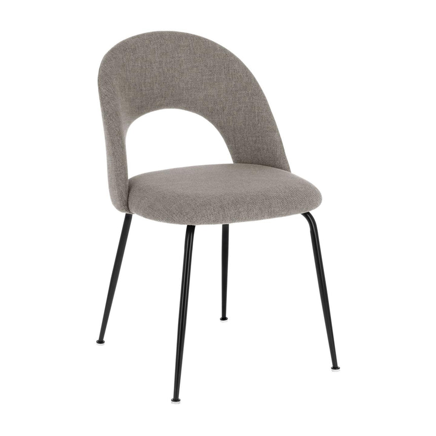 Mahalia Stuhl hellgrau und Stahlbeine mit schwarzem Finish - ZEN ZONE Furniture