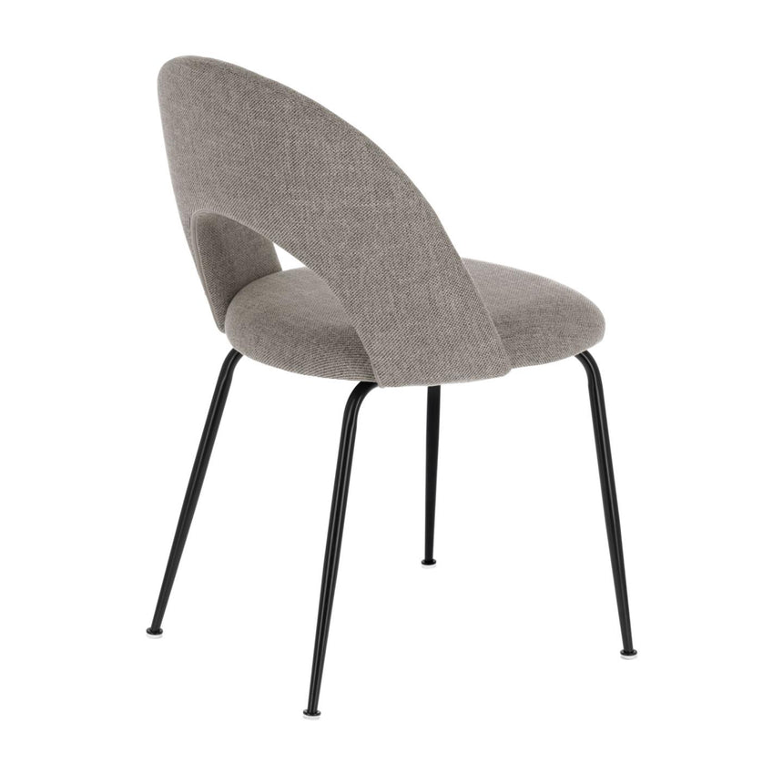 Mahalia Stuhl hellgrau und Stahlbeine mit schwarzem Finish - ZEN ZONE Furniture