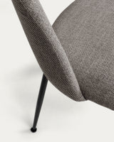 Mahalia Stuhl hellgrau und Stahlbeine mit schwarzem Finish - ZEN ZONE Furniture