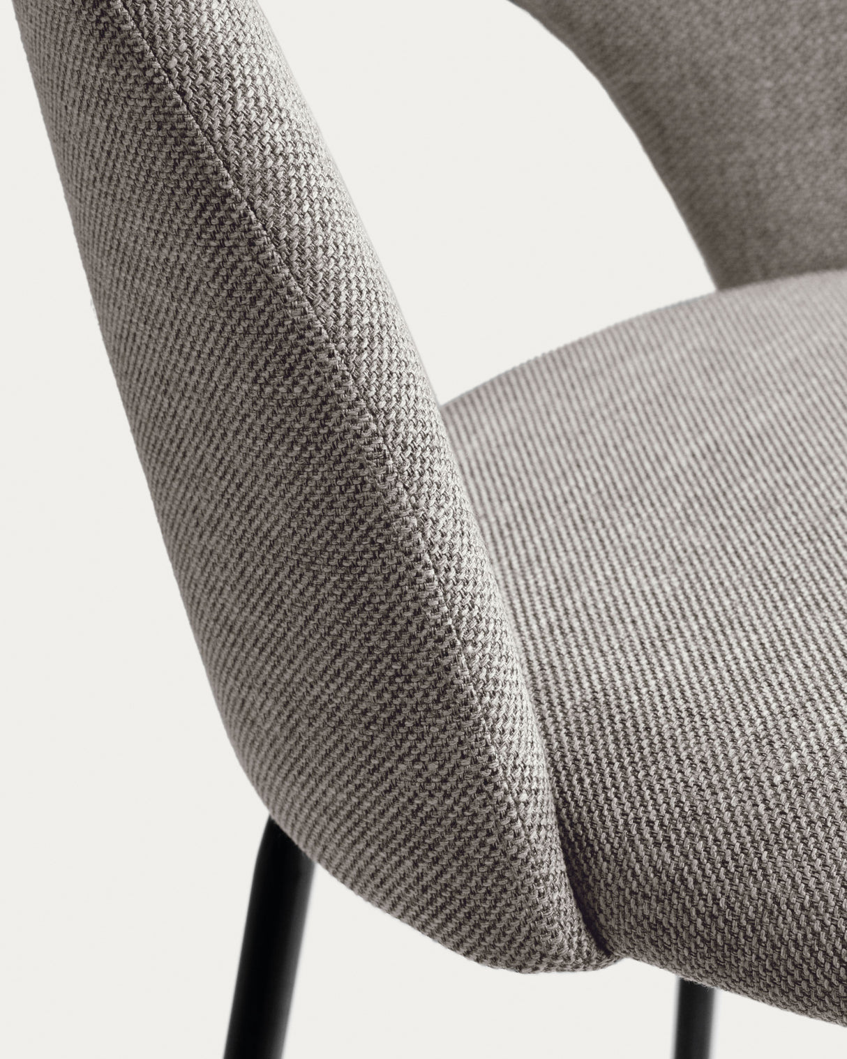 Mahalia Barhocker hellgrau und Stahl mit schwarzem Finish Höhe 63 cm - ZEN ZONE Furniture