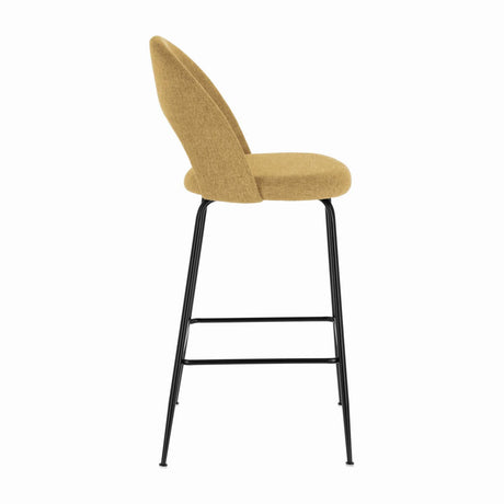 Mahalia Barhocker senfgelb und Stahl mit schwarzem Finish Höhe 63 cm - ZEN ZONE Furniture