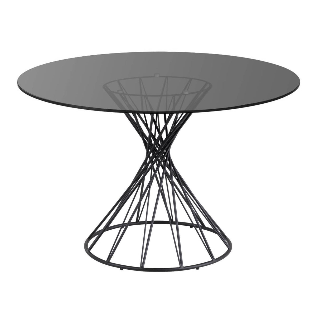 Niut Glas-Tisch Schwarz Ø 120 cm - ZEN ZONE