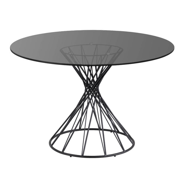 Niut Glas-Tisch Schwarz Ø 120 cm - ZEN ZONE