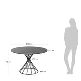 Niut Glas-Tisch Schwarz Ø 120 cm - ZEN ZONE