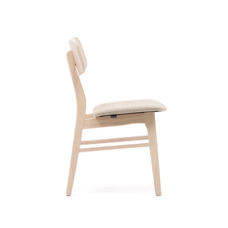 Selia Stuhl aus Eichenfurnier und massivem Kautschukholz gepolstert hellgrau - ZEN ZONE Furniture