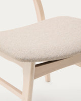 Selia Stuhl aus Eichenfurnier und massivem Kautschukholz gepolstert hellgrau - ZEN ZONE Furniture