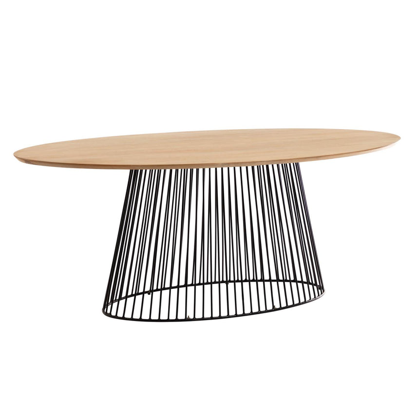 Leska Tisch 200 x 110 cm aus massivem Mangoholz und schwarzen Stahlbeinen - ZEN ZONE Furniture