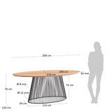 Leska Tisch 200 x 110 cm aus massivem Mangoholz und schwarzen Stahlbeinen - ZEN ZONE Furniture