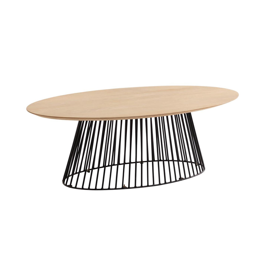 Leska Couchtisch 120 x 65 cm massives Mangoholz und Beine aus Stahl mit schwarzem Finish - ZEN ZONE Furniture
