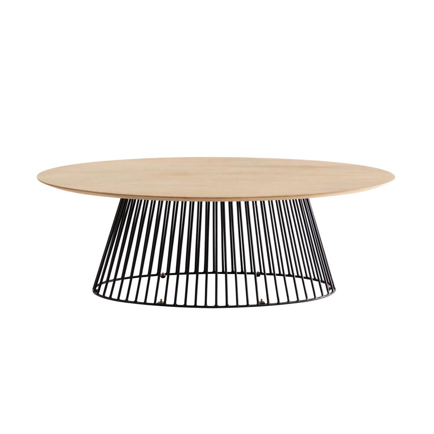 Leska Couchtisch 120 x 65 cm massives Mangoholz und Beine aus Stahl mit schwarzem Finish - ZEN ZONE Furniture