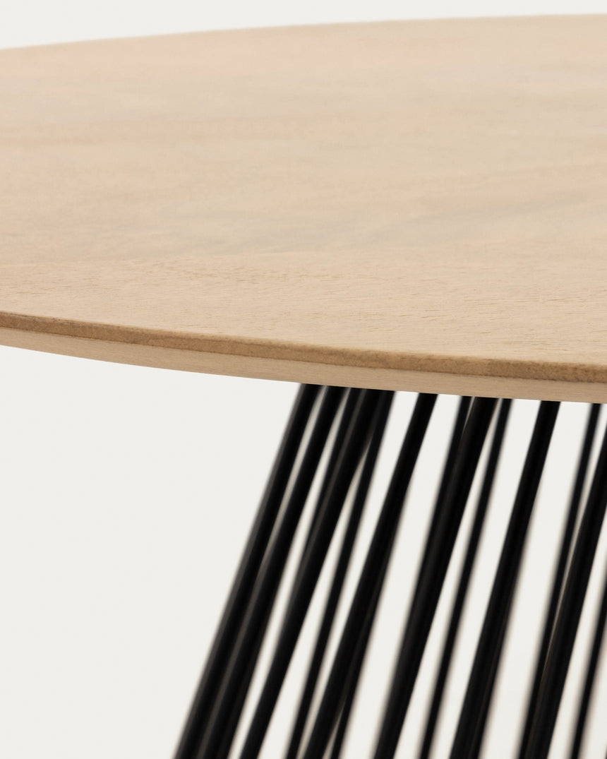 Leska Couchtisch 120 x 65 cm massives Mangoholz und Beine aus Stahl mit schwarzem Finish - ZEN ZONE Furniture