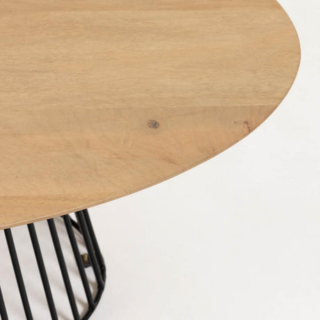 Leska Couchtisch 120 x 65 cm massives Mangoholz und Beine aus Stahl mit schwarzem Finish - ZEN ZONE