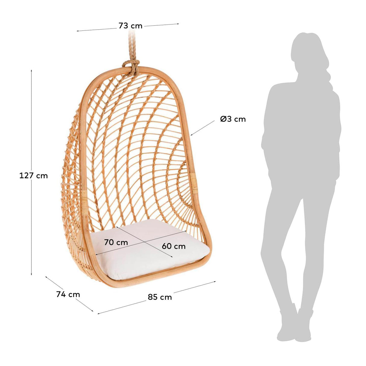 Ekaterina Hängesessel aus Rattan - ZEN ZONE Furniture