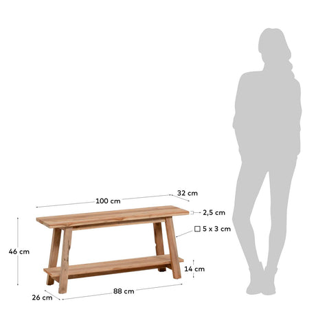 Safara Bank aus massivem recyceltem Teakholz 100 cm - ZEN ZONE Furniture