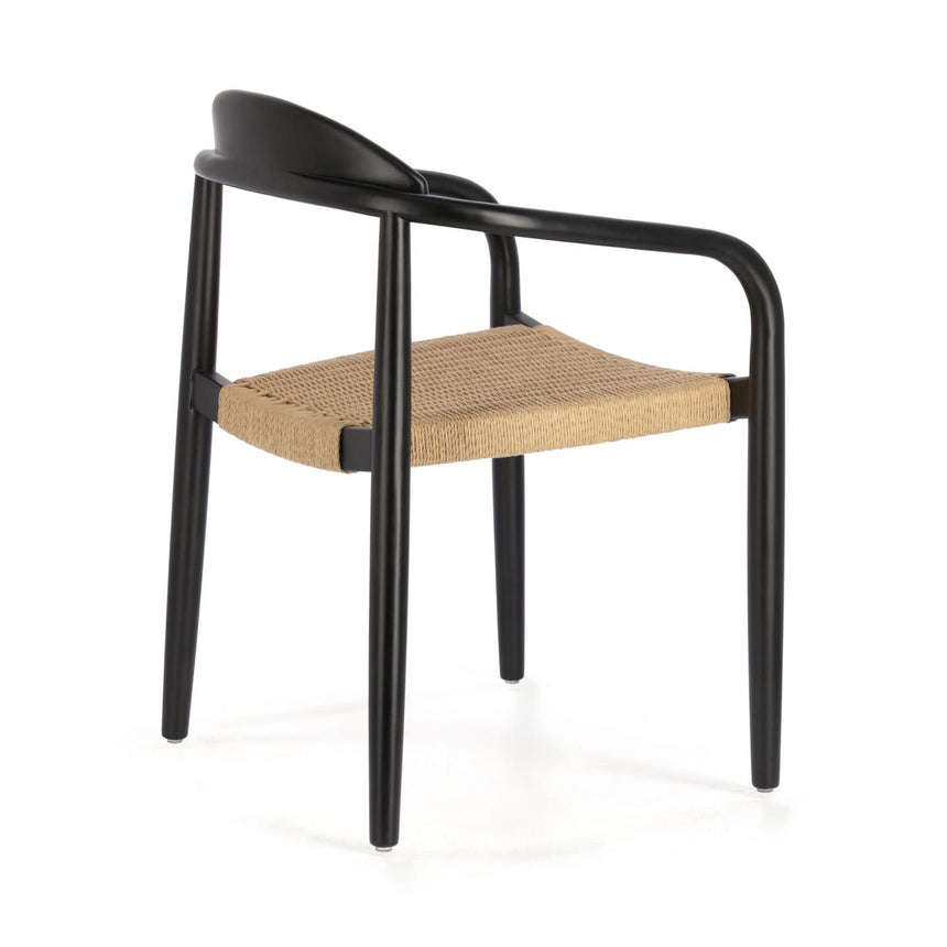 Nina stapelbarer Stuhl aus massivem Akazienholz und Papierseil beige - ZEN ZONE Furniture