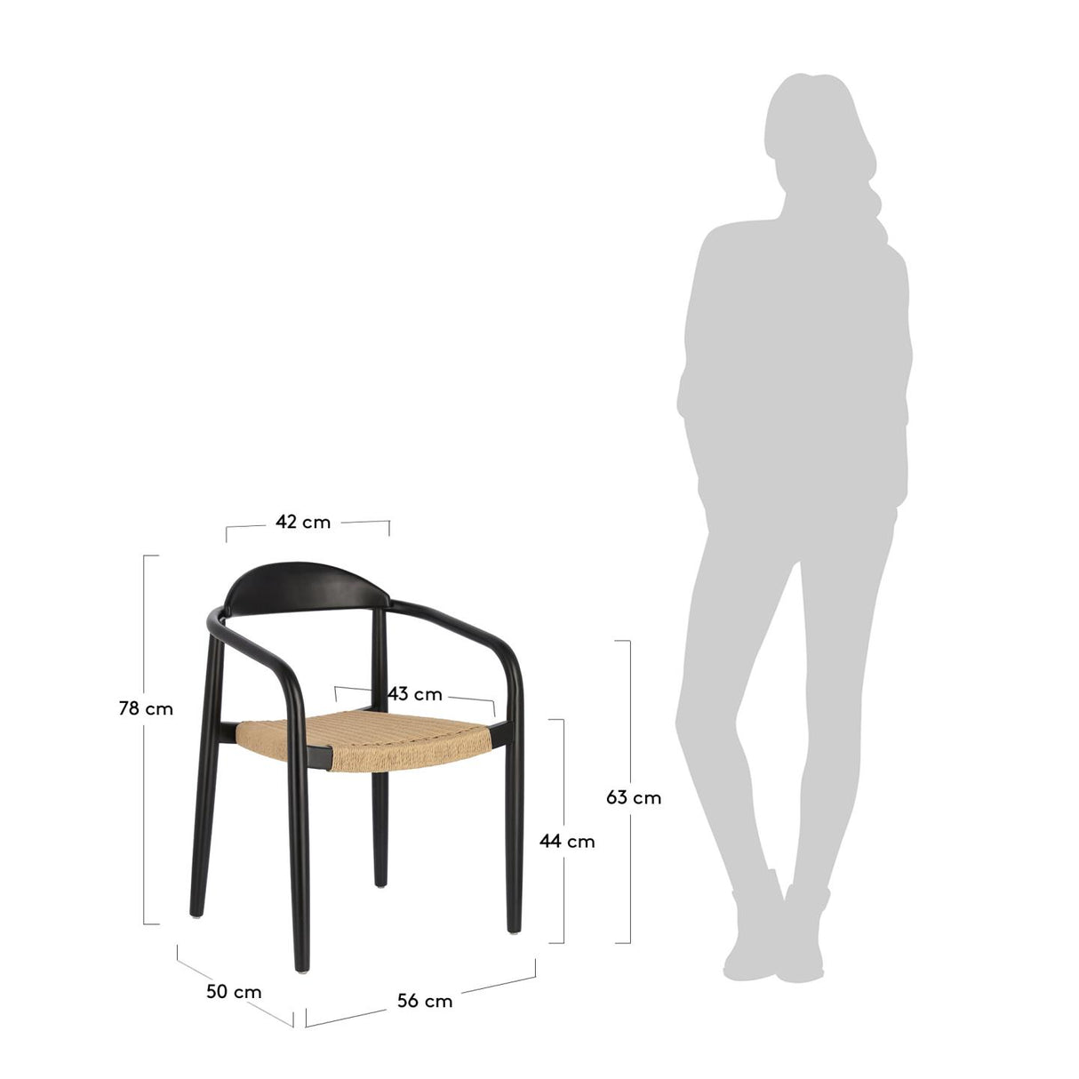 Nina Stuhl Beige Schwarz - ZEN ZONE