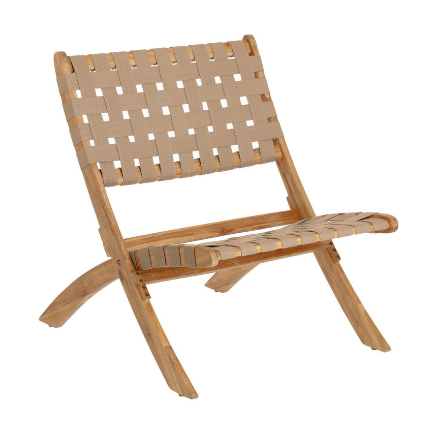 Chabeli Klappstuhl aus Akazienholz und mit beigem Seil FSC 100% - ZEN ZONE Furniture
