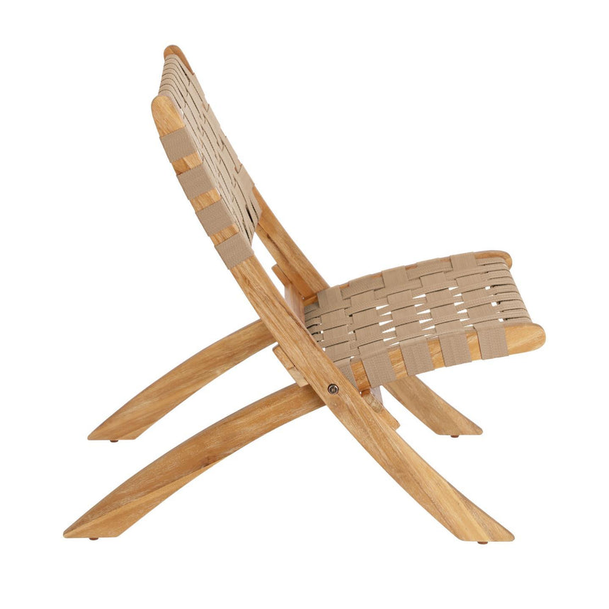 Chabeli Klappstuhl aus Akazienholz und mit beigem Seil FSC 100% - ZEN ZONE Furniture