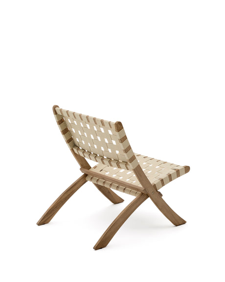 Chabeli Klappsessel massives Akazienholz und cremefarbenes Seil FSC 100 % - ZEN ZONE Furniture