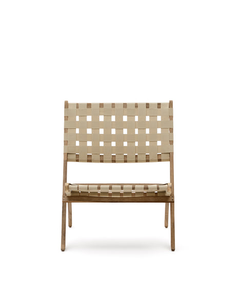 Chabeli Klappsessel massives Akazienholz und cremefarbenes Seil FSC 100 % - ZEN ZONE Furniture