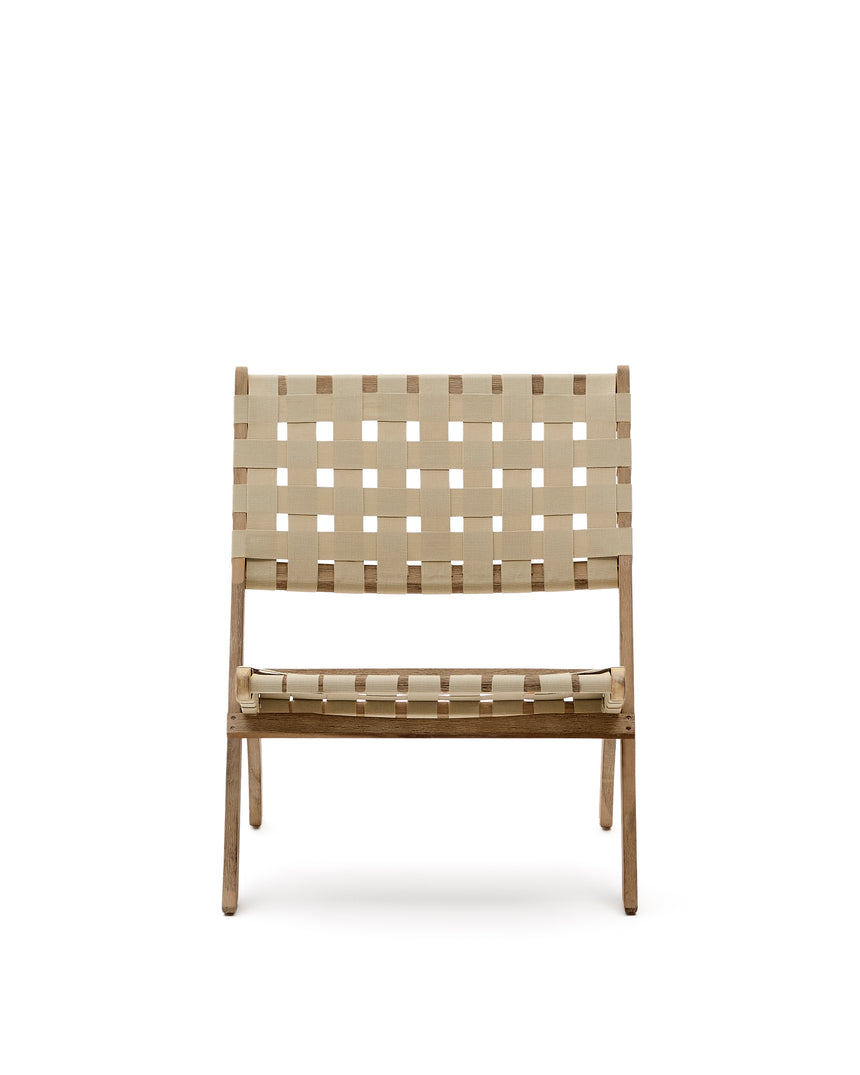 Chabeli Klappsessel massives Akazienholz und cremefarbenes Seil FSC 100 % - ZEN ZONE Furniture