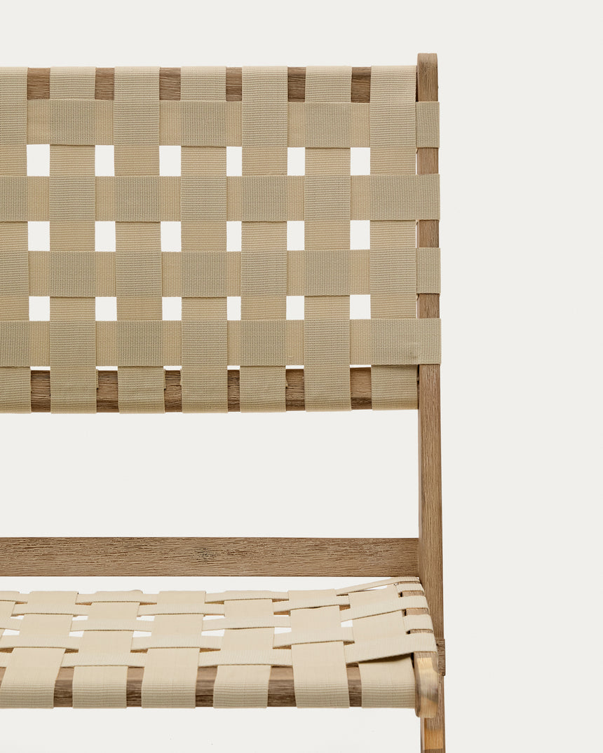 Chabeli Klappsessel massives Akazienholz und cremefarbenes Seil FSC 100 % - ZEN ZONE Furniture