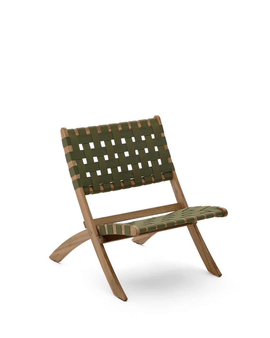 Chabeli Klappsessel massives Akazienholz und grünes Seil FSC 100 % - ZEN ZONE Furniture