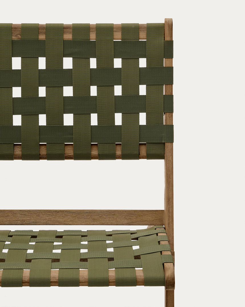 Chabeli Klappsessel massives Akazienholz und grünes Seil FSC 100 % - ZEN ZONE Furniture