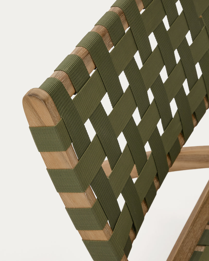 Chabeli Klappsessel massives Akazienholz und grünes Seil FSC 100 % - ZEN ZONE Furniture
